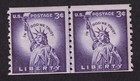 Scott #1057 Statue of Liberty Coil Line Pair of Stamps - MNH