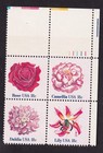 Scott #1879a (1876-79) Flowers Plate Block of 4 Stamps - MNH UR