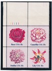 Scott #1879a (1876-79) Flowers Plate Block of 4 Stamps - MNH UL in mount