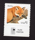 Scott #3036a Red Fox Single Stamp - MNH #5 w/Plate Position