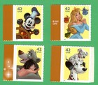 Scott #4342-4345a Disney Imagination Set of Single Stamps - MNH w/left selvage