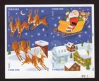 Scott #4712-4715c Santa & Reindeer Booklet Plate # Block of 4 Stamps MNH Imperf