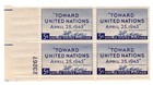 Scott #928 Toward United Nations Plate Block of 4 Stamps - MNH