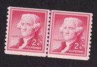Scott #1055b Thomas Jefferson Coil Line Pair of Stamps - MNH #4