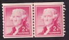 Scott #1055b Thomas Jefferson Coil Line Pair of Stamps - MNH #8