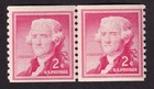 Scott #1055b Thomas Jefferson Coil Line Pair of Stamps - MNH #9