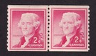 Scott #1055b Thomas Jefferson Coil Line Pair of Stamps - MNH #13