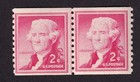 Scott #1055b Thomas Jefferson Coil Line Pair of Stamps - MNH #15