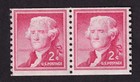 Scott #1055b Thomas Jefferson Coil Line Pair of Stamps - MNG #16