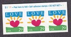 Scott #2813 Love Sun Heart Plate # Booklet Strip of 3 Stamps - MNH P#B111-1