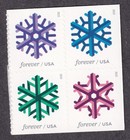 Scott #5034a (5031) Geometric Snowflakes Block of 4 Forever Stamps - MNH