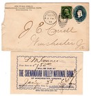 Scott #U295 & 279 Stamped Entire Envelope 1899 Postmark w/signed Bank Note Due