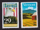 Scott #2533-2534 Vermont & US SAVINGS BONDS 29c Single Stamps - MNH
