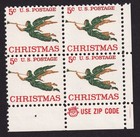 Scott #1276 Angel with Trumpet Zip Block of 4 Stamps - MNH LR
