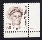 Scott #1869 Chester W. Nimitz Plate # Single Stamp - MH P#1 LR