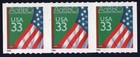 Scott #3283a Flag Over Classroom (Chalkboard) Booklet Pane of 3 Stamps - MNH