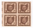 Scott #1018 Ohio Block of 4 Stamps - MNH w/EE Selvage