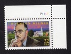 Scott #3134 Thornton Wilder Plate # Single Stamp - MNH P#P1111 UR