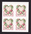 Scott #3274 Victorian Flower Wreath Booklet Block of 4 Stamps - MNH