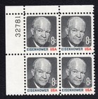 Scott #1394 Dwight D. Eisenhower Plate Block of 4 Stamps - MNH UL