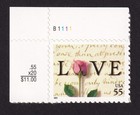 Scott #3499 Love Letters (Rose) Plate # Single Stamp - MNH UL