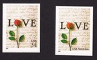 Scott #3496-3497 Love Letters (Rose) Single Booklet Stamps - MNH