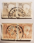 Stamp Europe Sweden 2 sets of 2 joined 1951 King Gustav VI Adolf