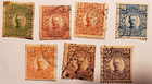 Stamp Europe Sweden six 1911 stamps and one 1918 - King Gustaf V