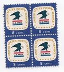 Scott #1396 Blue Eagle US Mail Block of 4 Stamps - MNH