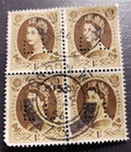 Stamp Europe Great Britain 1953 Queen Elizabeth sc#306 A131 panel of 4