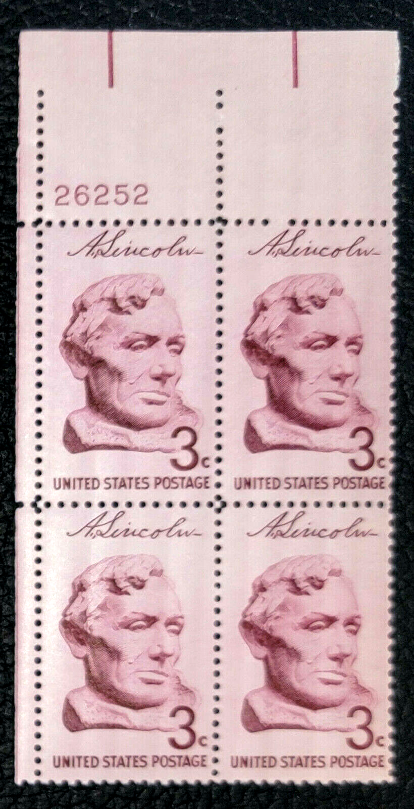 Scott #1114 Abraham Lincoln Plate Block of 4 Stamps - MNH