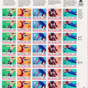 Scott #2641a (2637-41) 29¢ Summer Olympics Full Sheet of 35 Stamps - MNH