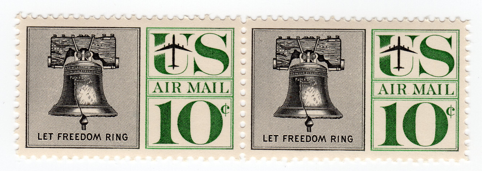 Scott #c57 Liberty Bell Airmail Horizontal Pair of Stamps - MNH
