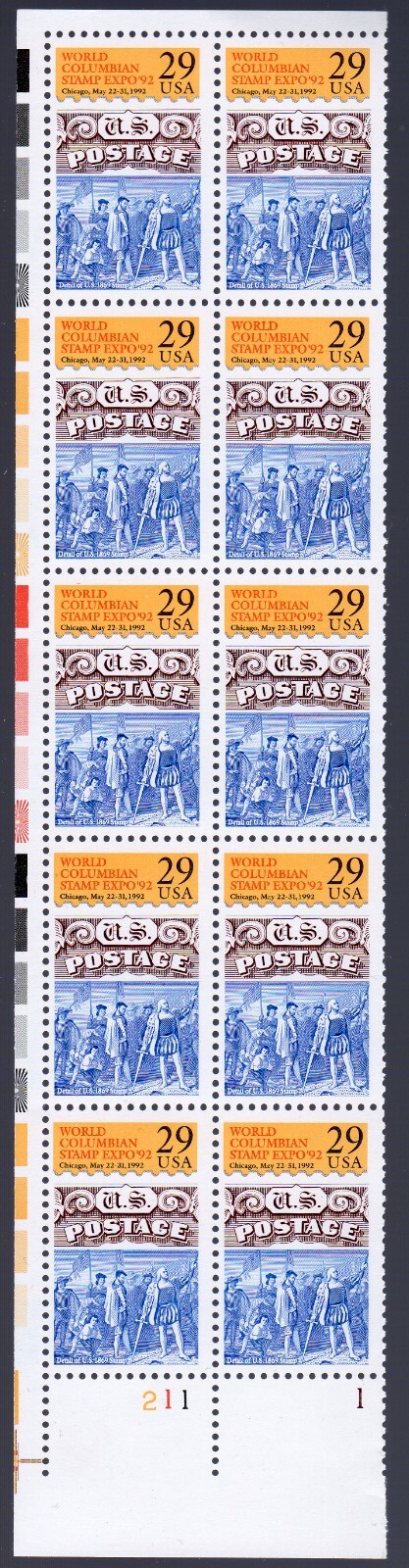 Scott #2616 World Stamp Expo Plate Block of 10 Stamps - MNH