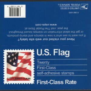 Scott #3623a Waving Flag Booklet of 20 Stamps - MNH