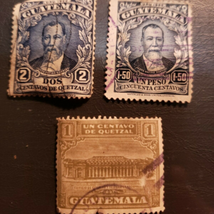 Stamp Guatemala set of 3 1924-27 #224, #235 & RA2 used
