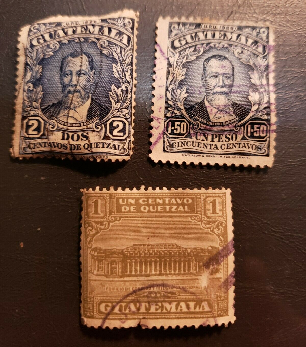 Stamp Guatemala set of 3 1924-27 #224, #235 & RA2 used