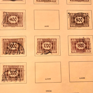 Stamp Austria 1922-24 Postage Due J117-121, J123-124, J125-128 used
