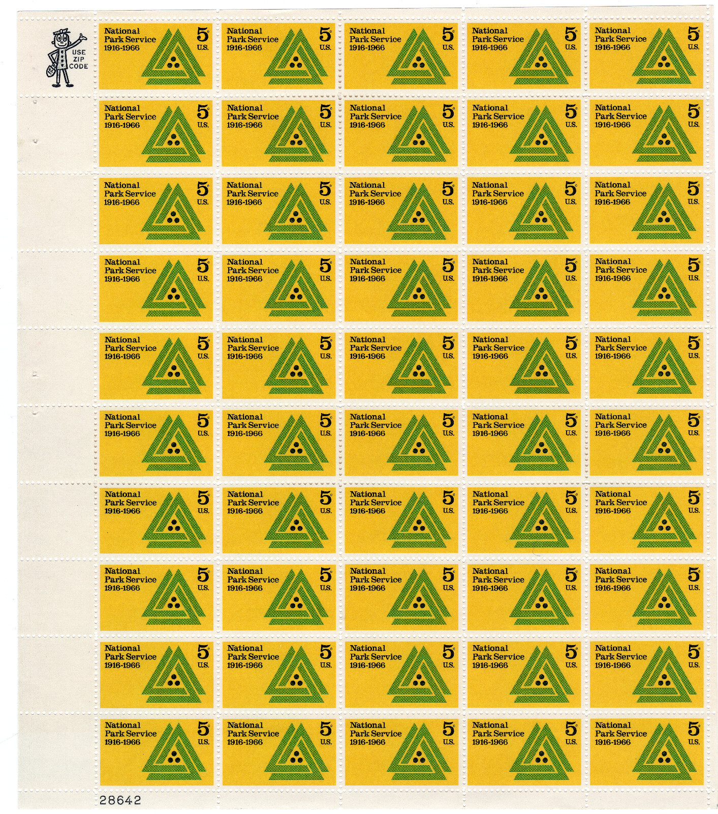 Scott #1314 National Park Service 5¢ Sheet of 50 Stamps - MNH