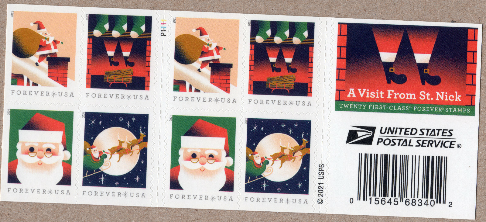 Scott #5647a A Visit From St. Nick Booklet of 20 Forever Stamps - Sealed