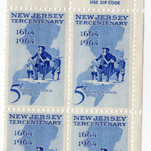 Scott #1247 New Jersey 5¢ Zip Block of 4 Stamps - MNH