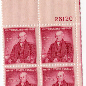 Scott #1121 Noah Webster Plate Block Of 4 Stamps - MNH