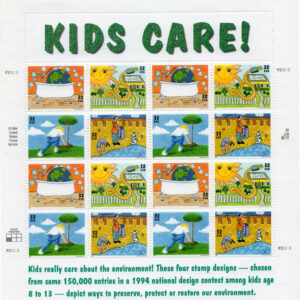 Scott #2954a Earth Day (Kids Care) Complete Sheet of 16 Stamps - MNH