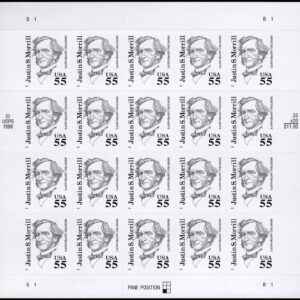 Scott #2941 Justin S. Morrill (Vermont) Sheet of 20 Stamps - MNH