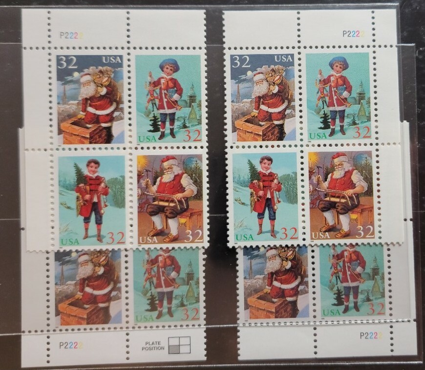 Scott #3004-3007 Santa & Children Matched Set (4) Plate Blocks Of 4 Stamps - MNH