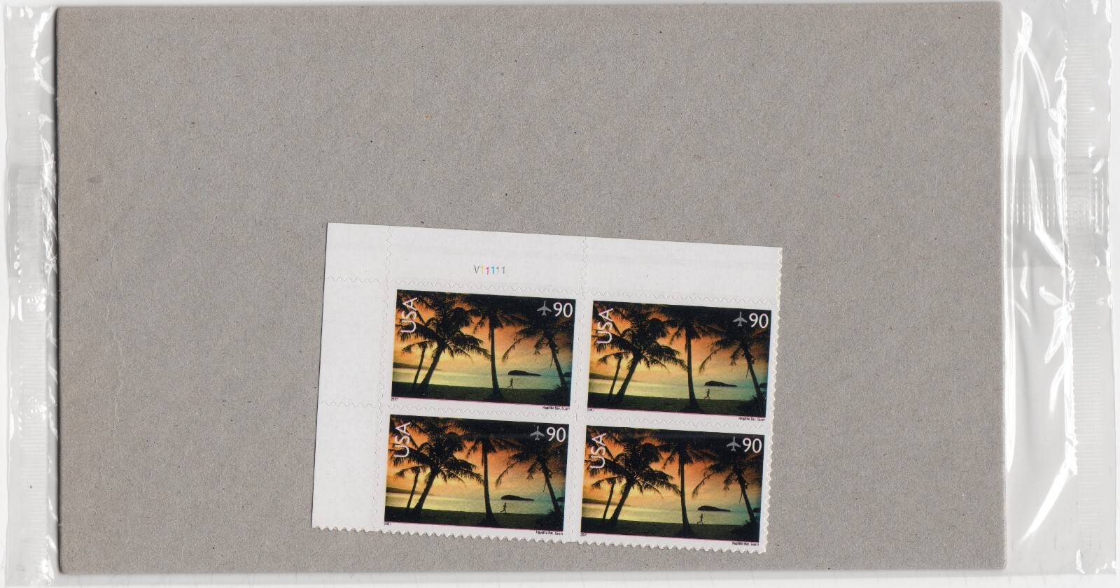 Scott #c143 Hagatna Bay, Guam $0.90 Plate Block of 4 Airmail Stamps - Sealed