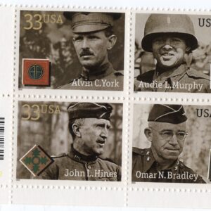 Scott #3396a Distinguished Soldiers Plate Block of 4 Stamps - MNH