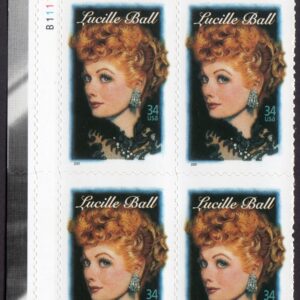 Scott #3523 Lucille Ball (Legends of Hollywood) Plate Block of 4 Stamps - MNH