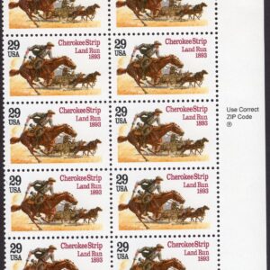 Scott #2754 Cherokee Strip Land Run Plate Block of 10 Stamps - MNH P#A21111