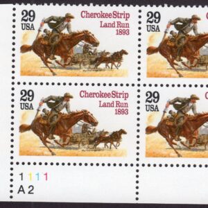 Scott #2754 Cherokee Strip Land Run Plate Block of 4 Stamps - MNH
